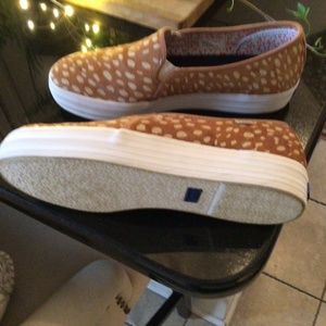 Keds anthropology deer print slip ons.